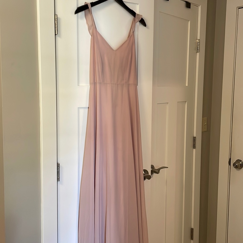 Lulu’s blush floor length dress